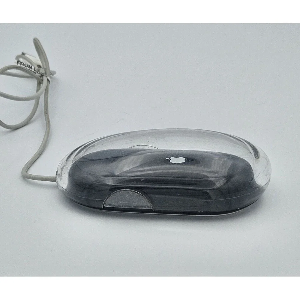 Apple Pro Mouse M5769 Wired USB Optical Mouse Clear Black Vintage Tested